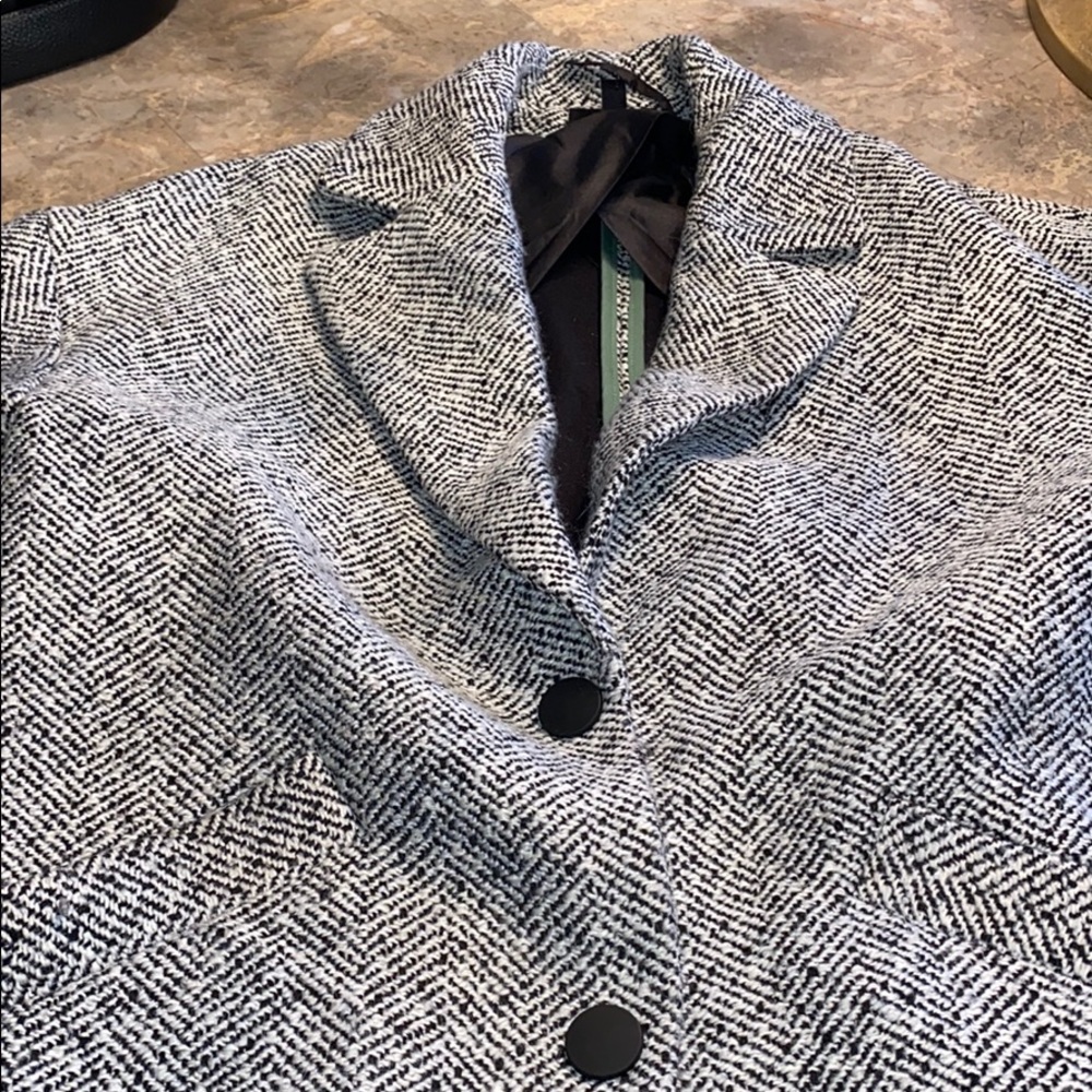 Top Shop Black and White Fabric Trench Coat